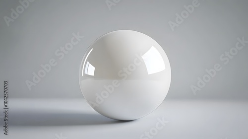 A blank, glossy spherical surface, reflective and pristine, designed for customizable product display with high-resolution detail on a clean, empty canvas.