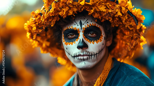 Day of the Dead: Sugar Skull Makeup & Marigold Flowers