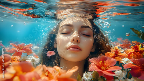 A serene underwater portrai...