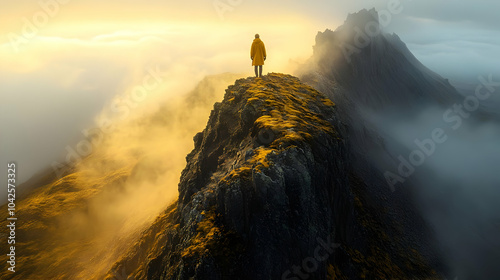 A solitary figure stands on...