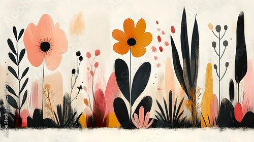Abstract floral illustratio...