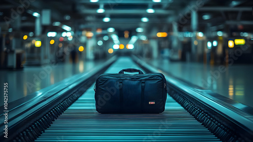 A black bag rests on a conv...