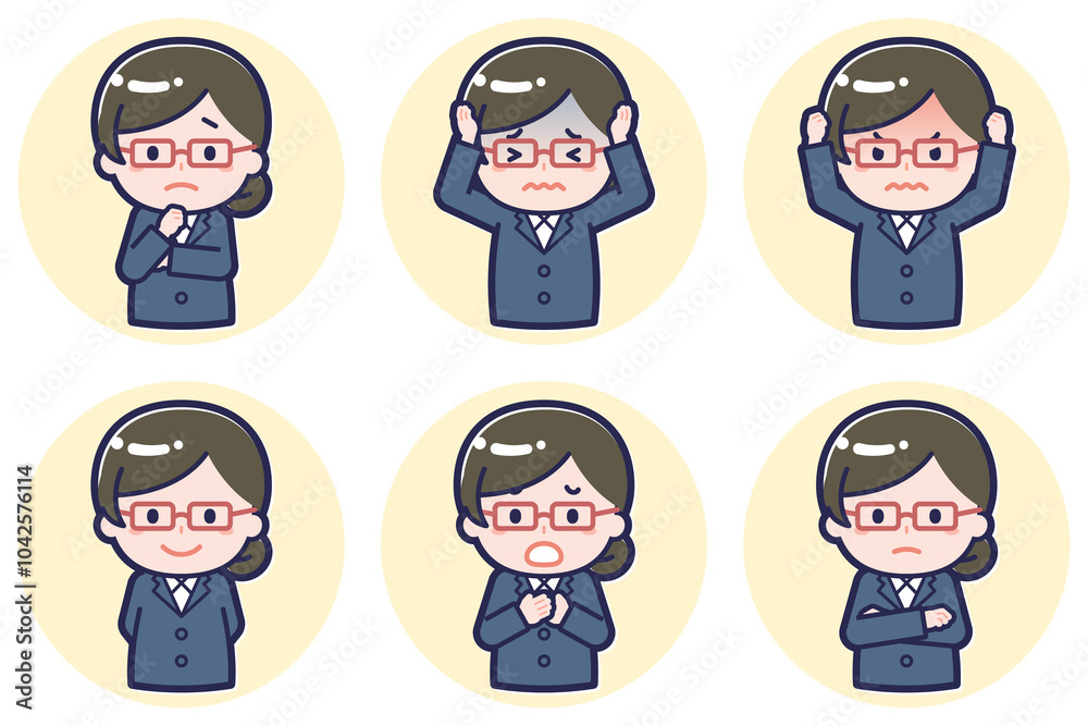 女性教師のポーズセット_05