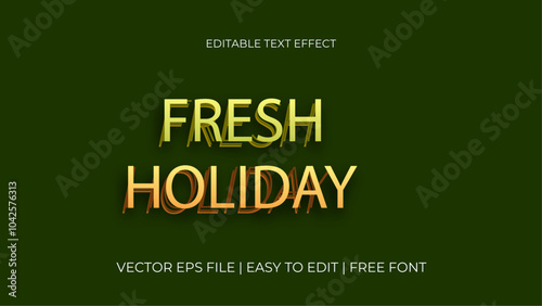 Fresh holiday text effect editable green and nature text style