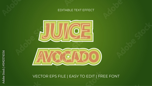 Colorful Text Effect for Avocado Juice Design