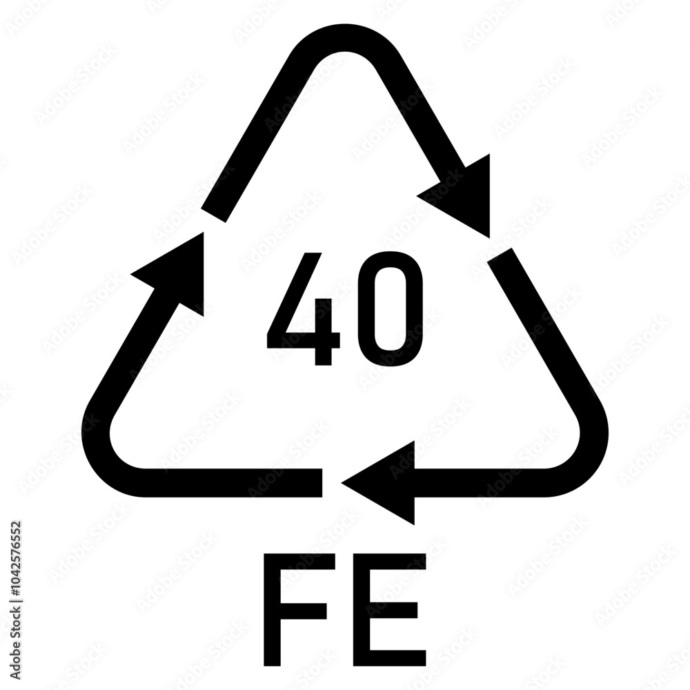 Illustration metals recycling codes FE 40. Steel Illustration metals recycling codes FE 40. Steel