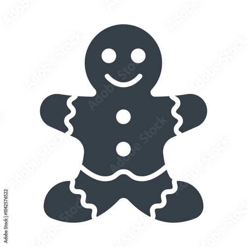 Christmas gingerbread cookies icon design vector template