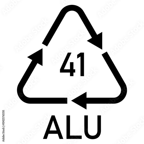 Illustration metals recycling codes ALU 41. Aluminium
