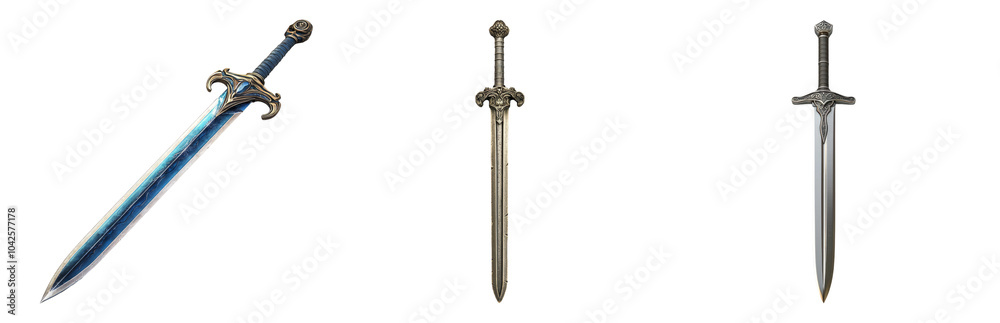 PNG Various Elegant Swords with Distinct Designs isolated on transparent background PNG Various Elegant Swords with Distinct Designs isolated on transparent background