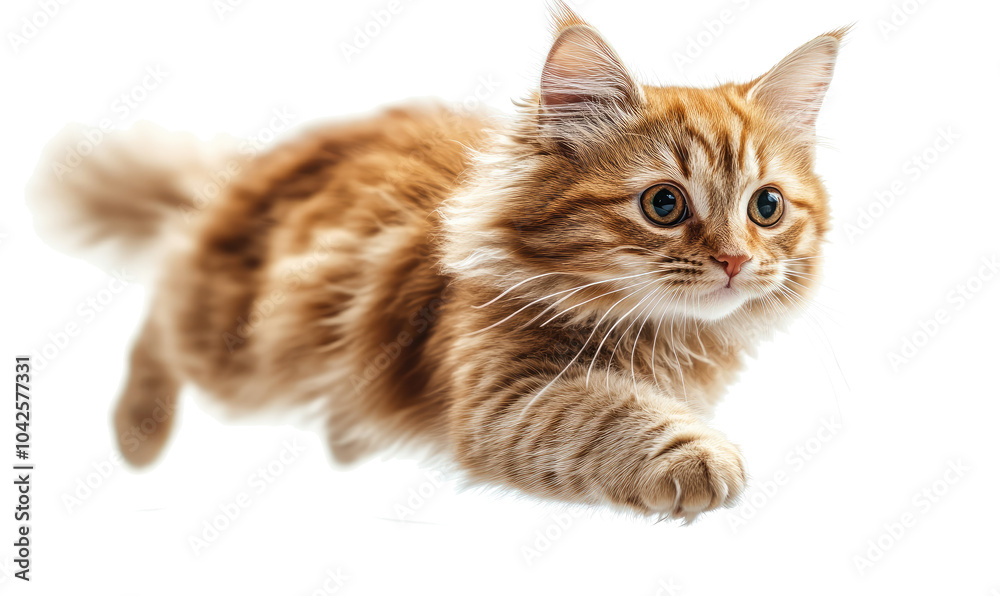 Obraz premium jumping excited cat on transparent background