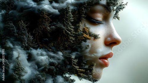 A surreal portrait blending...