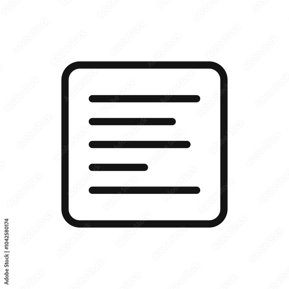 Align left icon Flat art illustration in outline Align left icon Flat art illustration in outline
