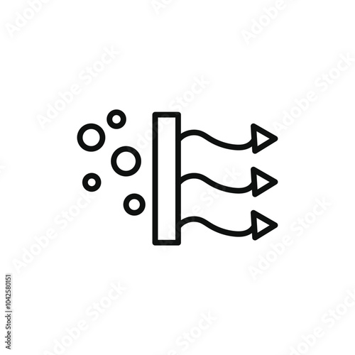 Air purification icon Flat art illustration in outline