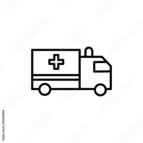 Wallpaper Mural Ambulance icon Flat art illustration in outline Torontodigital.ca