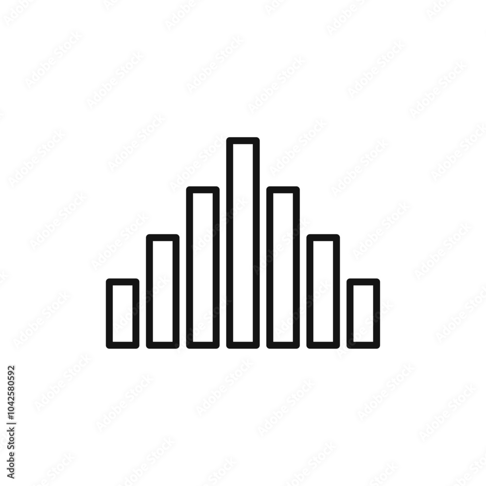 Chart histogram icon Flat art illustration in outline Chart histogram icon Flat art illustration in outline