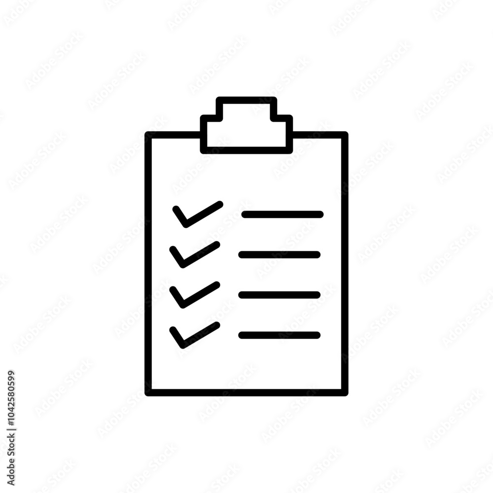 Check list icon Flat art illustration in outline Check list icon Flat art illustration in outline