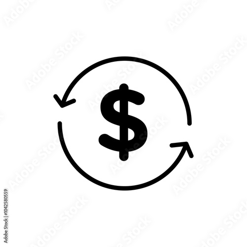 Cash flow icon Flat art illustration in outline