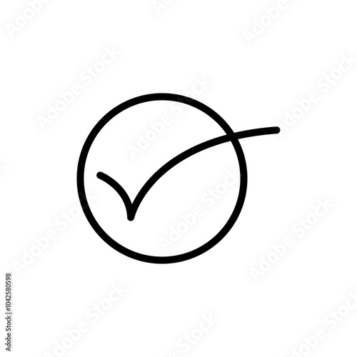 Check icon Flat art illustration in outline