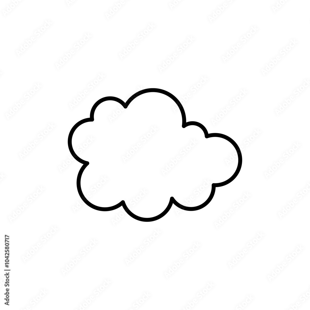 Cloud icon Flat art illustration in outline Cloud icon Flat art illustration in outline