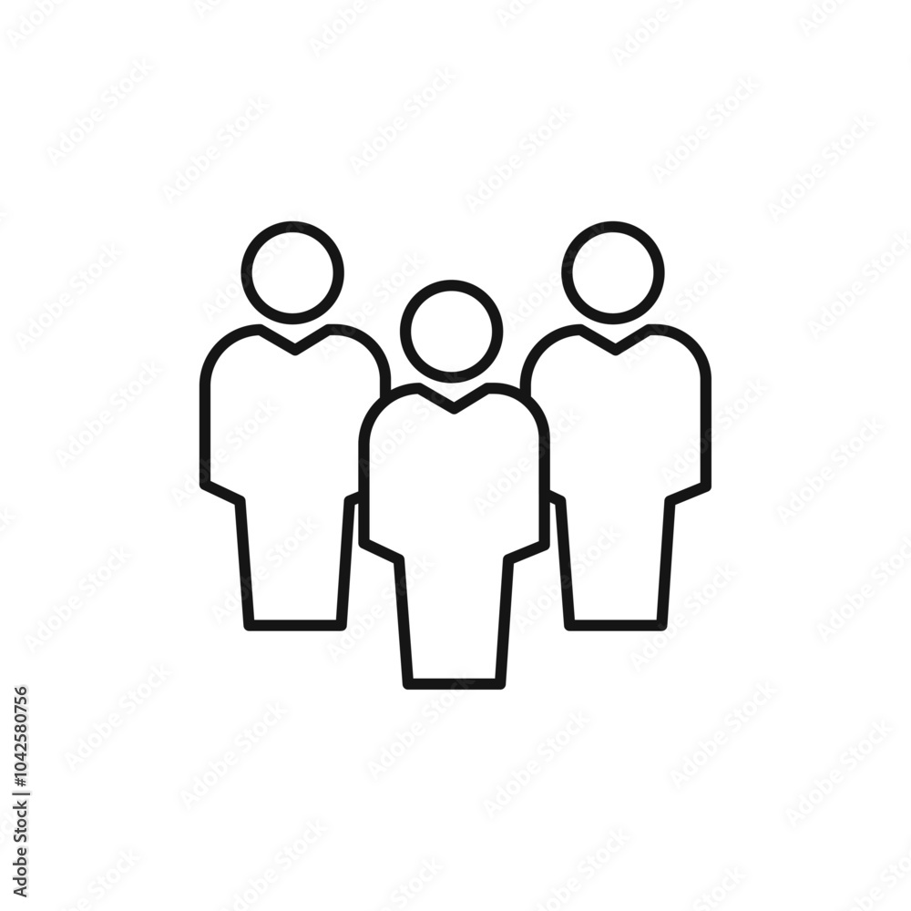 Community icon Flat art illustration in outline Community icon Flat art illustration in outline