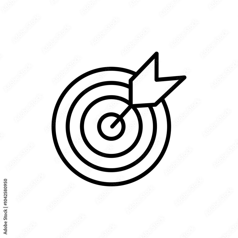Darts icon Flat art illustration in outline Darts icon Flat art illustration in outline