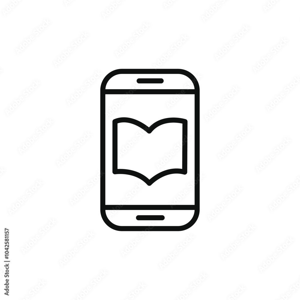 Ebook icon Flat art illustration in outline