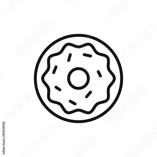 Doughnut icon Flat art illustration in outline