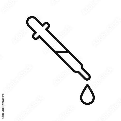 Dropper pipette Icon Flat art illustration in outline