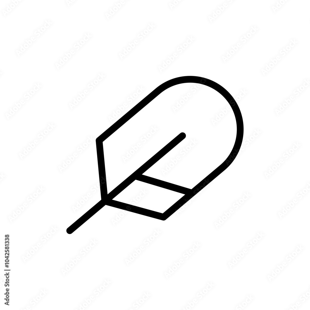 Feather icon Flat art illustration in outline Feather icon Flat art illustration in outline