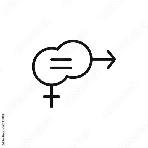 Gender equality icon Flat art illustration in outline