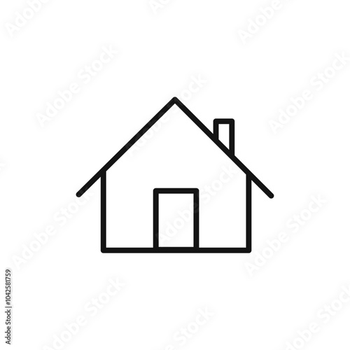 House icon Flat art illustration in outline