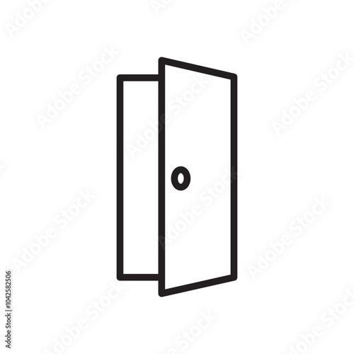 Open door icon Flat art illustration in outline