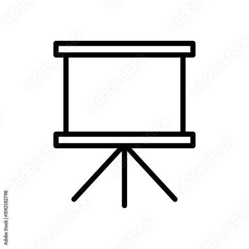 Presentation board icon Flat art illustration in outline