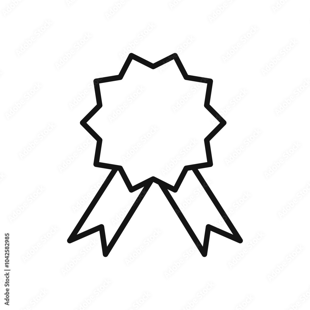 Ribbon Icon Flat art illustration in outline Ribbon Icon Flat art illustration in outline