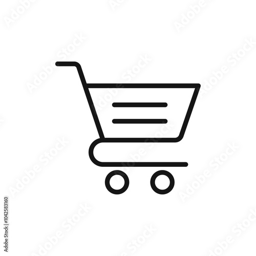 Shopping icon Flat art illustration in outline