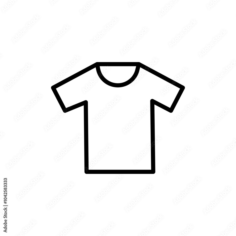 T shirt Icon Flat art illustration in outline T shirt Icon Flat art illustration in outline