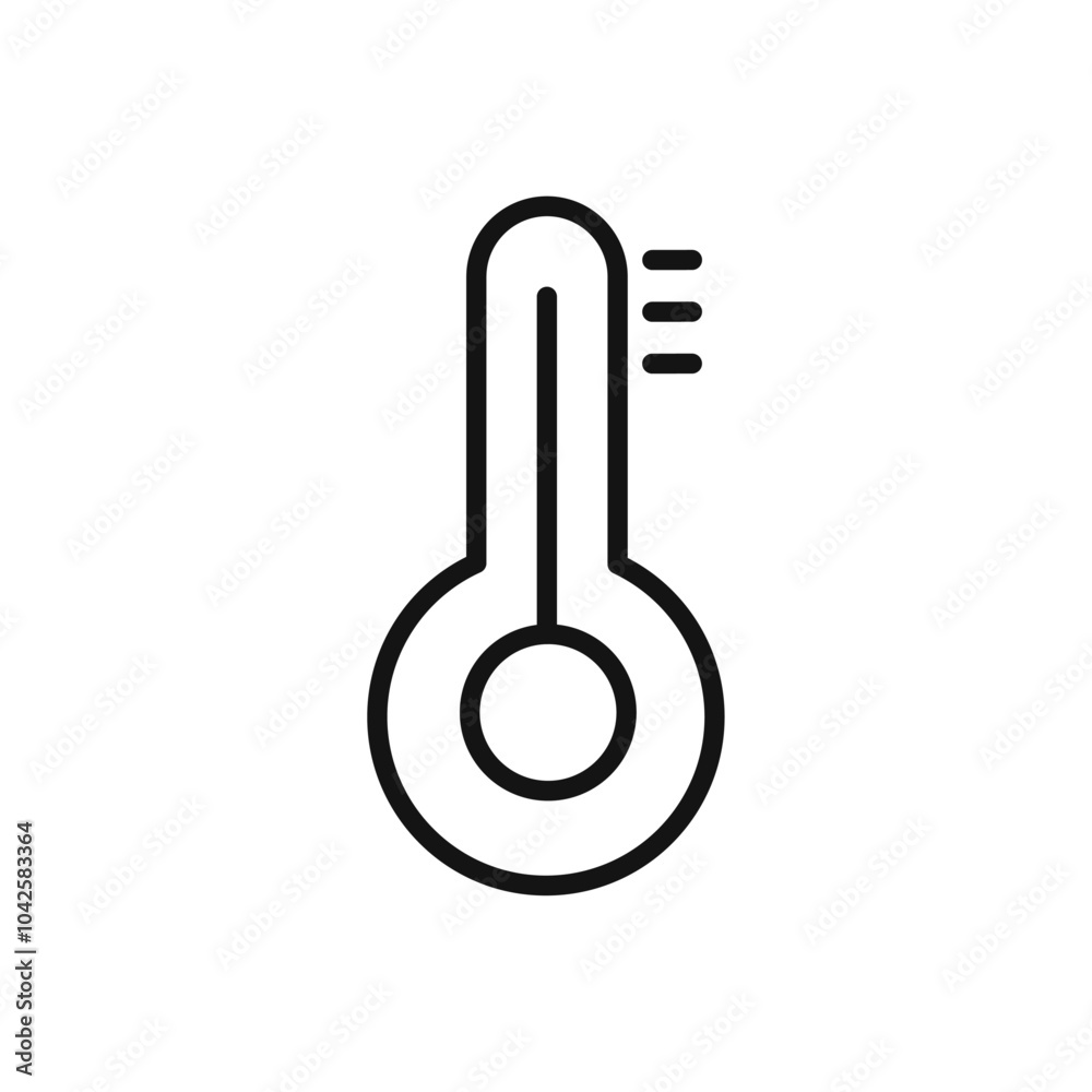Temperature icon Flat art illustration in outline Temperature icon Flat art illustration in outline