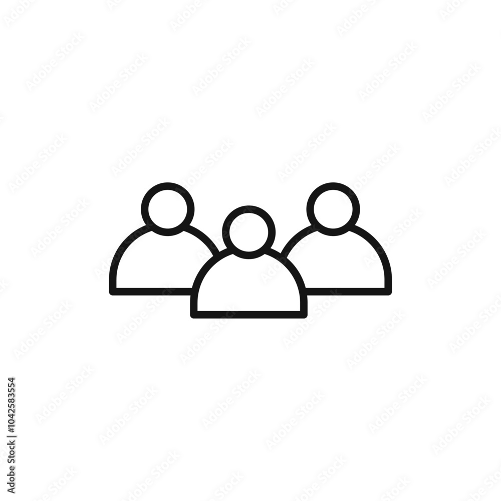 Users icon Flat art illustration in outline Users icon Flat art illustration in outline