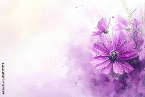 Beautiful purple flowers on a soft, pastel background.