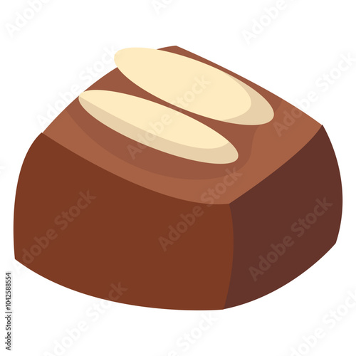 Chocolate Illustration in Trendy Cartoon Design. World Chocolate Day Celebration. Isolated Vector