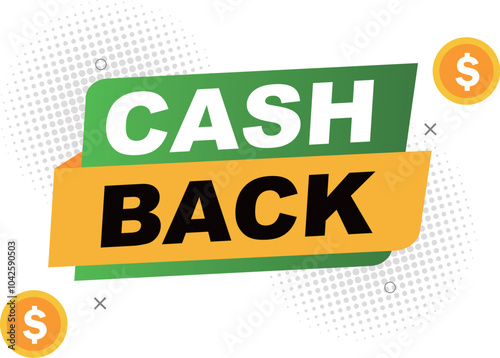 Cashback with smartphone in hand icon in flat style.