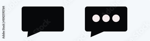 chat message icon set, comment icon speech bubble symbol Chat message icons . 10 EPS.