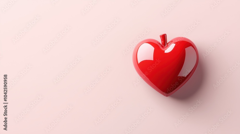 Heart illustration in a minimalistic style, with gentle shadows and a soft pink background. Heart illustration in a minimalistic style, with gentle shadows and a soft pink background.