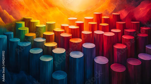 Colorful cylindrical struct...