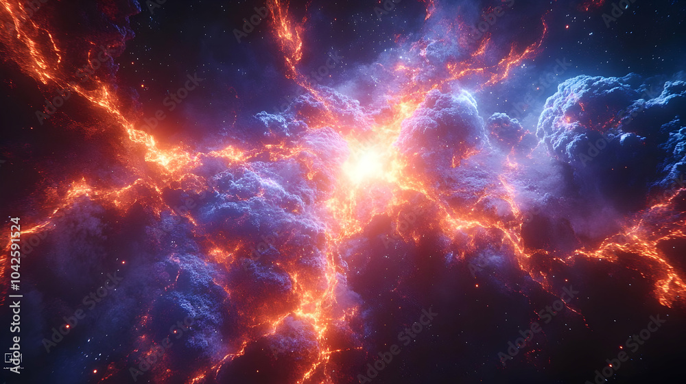 Naklejka premium Abstract Background - Cosmic Fire and Ice