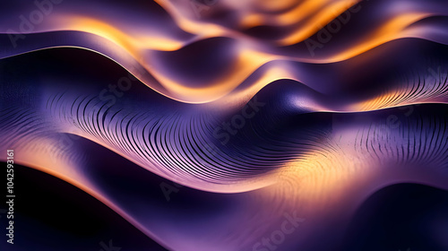 Abstract waves with vibrant colors and smooth textures.