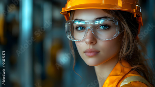Young woman in safety gear,...