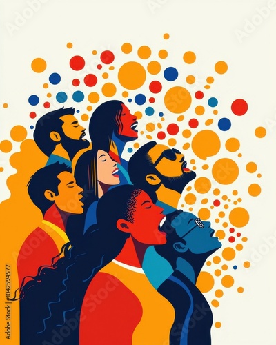 Diverse Choir Performance with Vibrant Colors