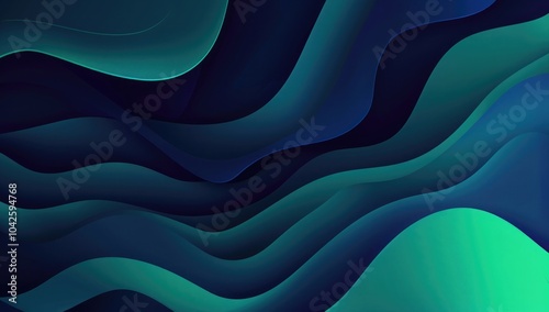 Blue gradient background, blurred dark blue and green gradient, minimalist background, vector illustration, simple, flat design, dark blue and light teal color scheme, bright background