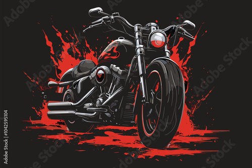 Chopper customizations vector motorcycle illustrations